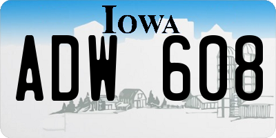 IA license plate ADW608