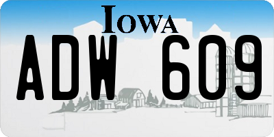 IA license plate ADW609