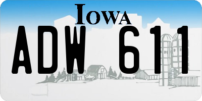 IA license plate ADW611