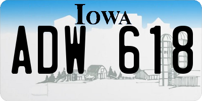 IA license plate ADW618