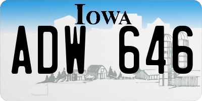 IA license plate ADW646