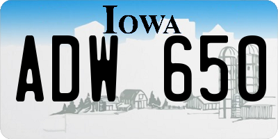 IA license plate ADW650