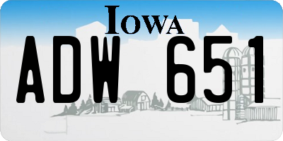 IA license plate ADW651