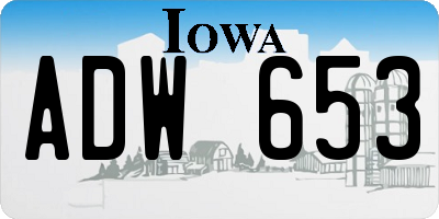 IA license plate ADW653