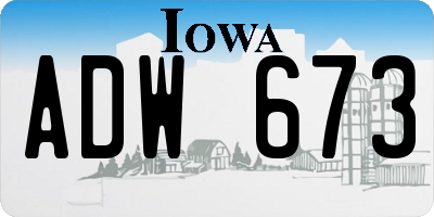 IA license plate ADW673
