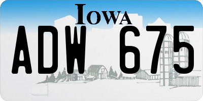 IA license plate ADW675