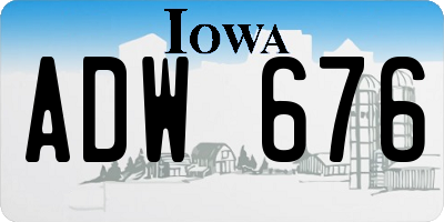 IA license plate ADW676