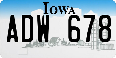 IA license plate ADW678