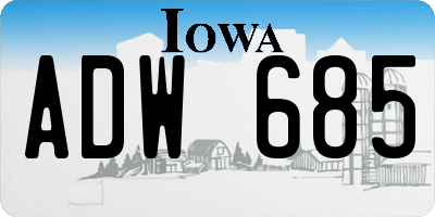 IA license plate ADW685
