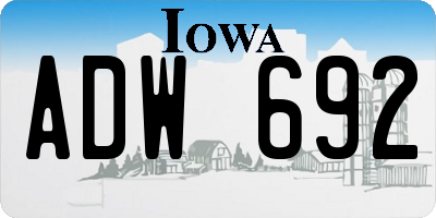IA license plate ADW692