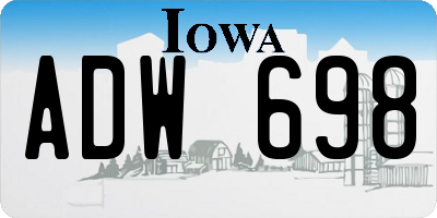 IA license plate ADW698