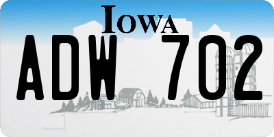 IA license plate ADW702