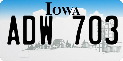 IA license plate ADW703