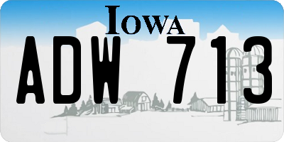 IA license plate ADW713