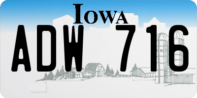 IA license plate ADW716