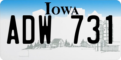 IA license plate ADW731