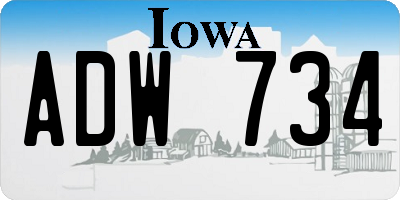 IA license plate ADW734