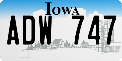 IA license plate ADW747