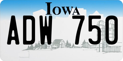 IA license plate ADW750
