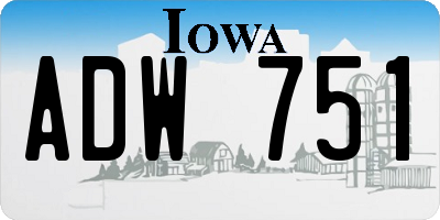 IA license plate ADW751