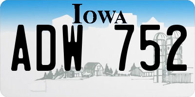 IA license plate ADW752