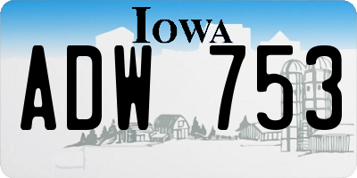 IA license plate ADW753