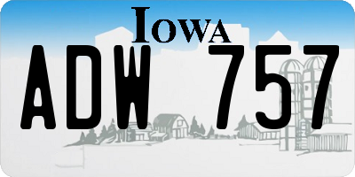 IA license plate ADW757