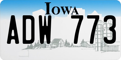 IA license plate ADW773