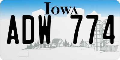 IA license plate ADW774