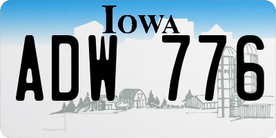 IA license plate ADW776