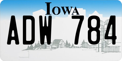 IA license plate ADW784
