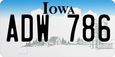 IA license plate ADW786