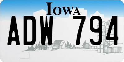IA license plate ADW794