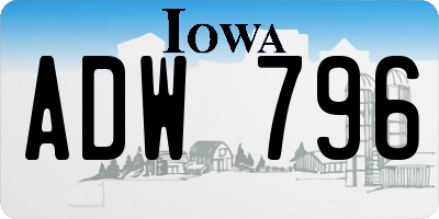 IA license plate ADW796