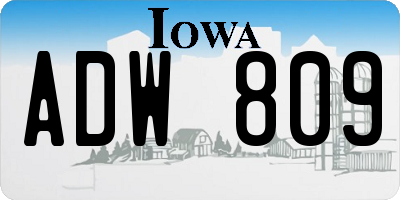 IA license plate ADW809