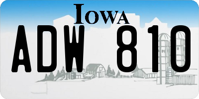 IA license plate ADW810
