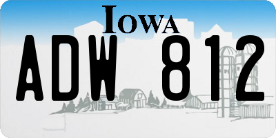 IA license plate ADW812