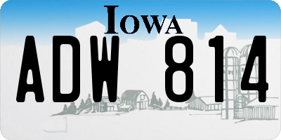 IA license plate ADW814