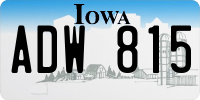 IA license plate ADW815