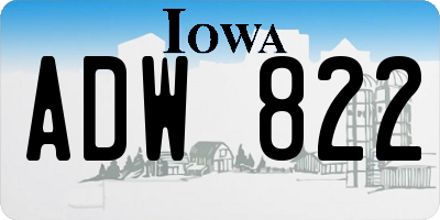 IA license plate ADW822