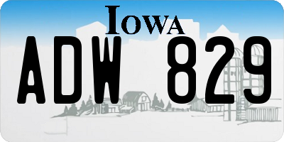 IA license plate ADW829
