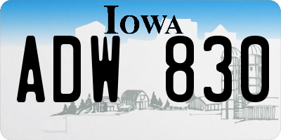 IA license plate ADW830