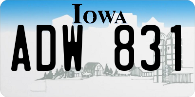IA license plate ADW831
