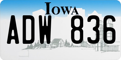 IA license plate ADW836