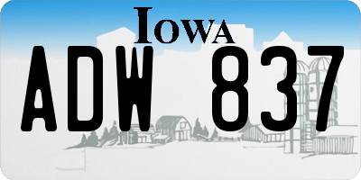 IA license plate ADW837