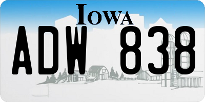 IA license plate ADW838
