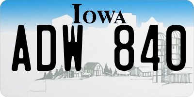 IA license plate ADW840