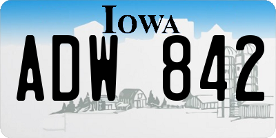IA license plate ADW842