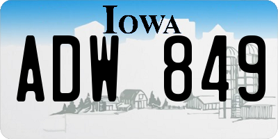 IA license plate ADW849