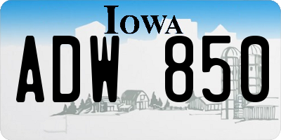 IA license plate ADW850